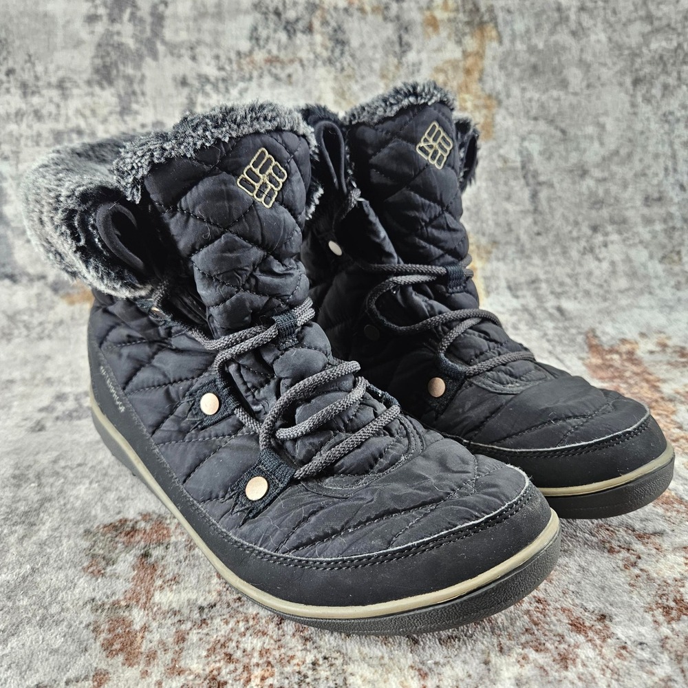 Columbia Heavenly Shorty Omni Heat Boots‎ Womens 9 Black Waterproof BL1652-010